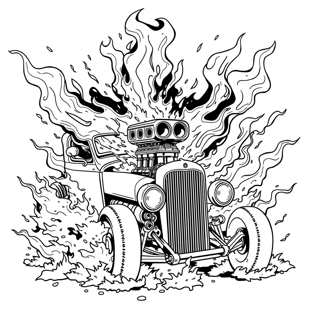 Blown Engine Blast - printable coloring page