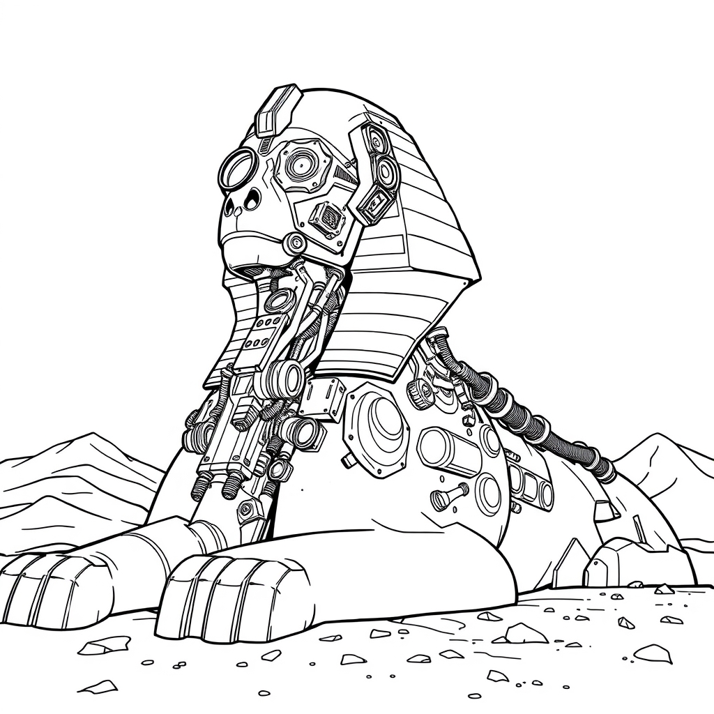 Bolted Sphinx - coloring page preview