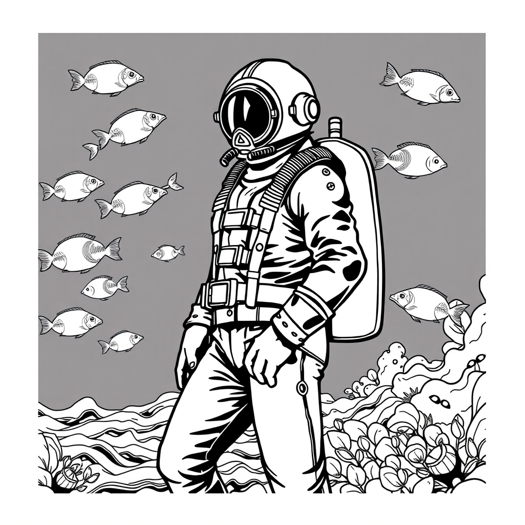Copper Depths - coloring page preview