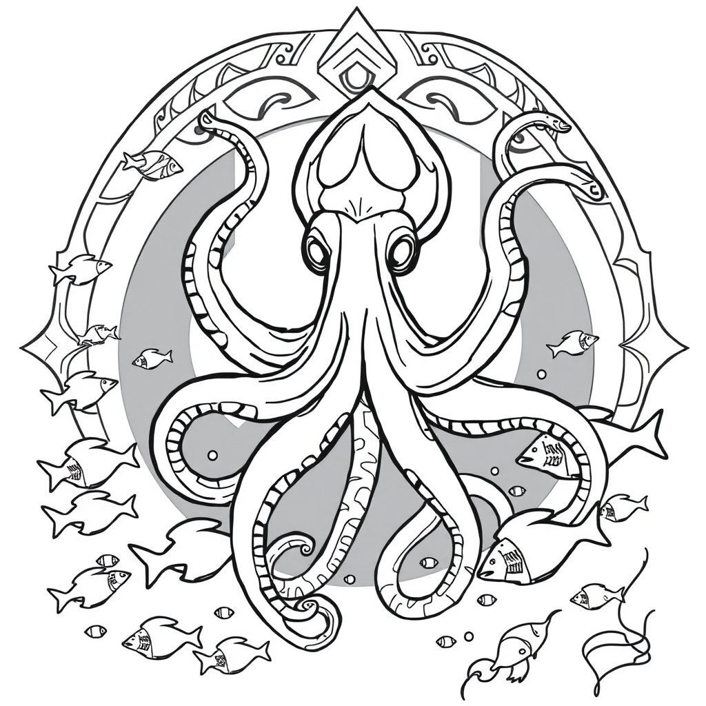 Deep Sea Bioluminescent Wonders - coloring page preview