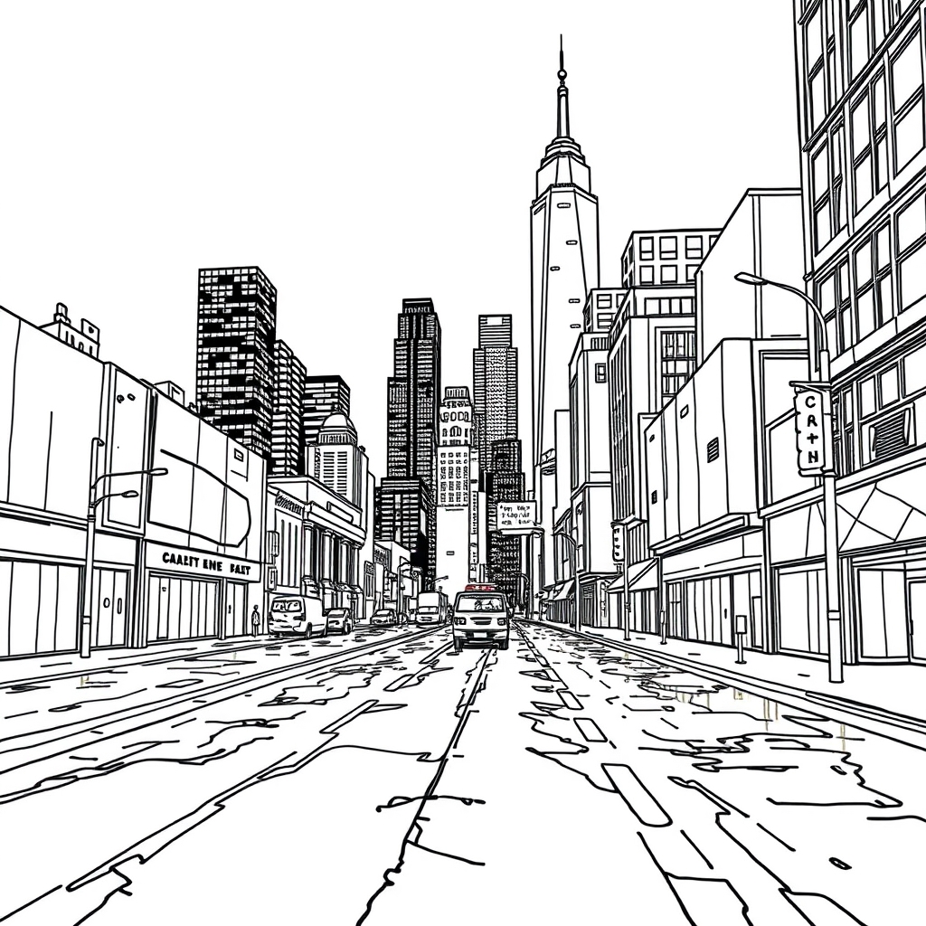 Fractured Neon Dreams - coloring page preview