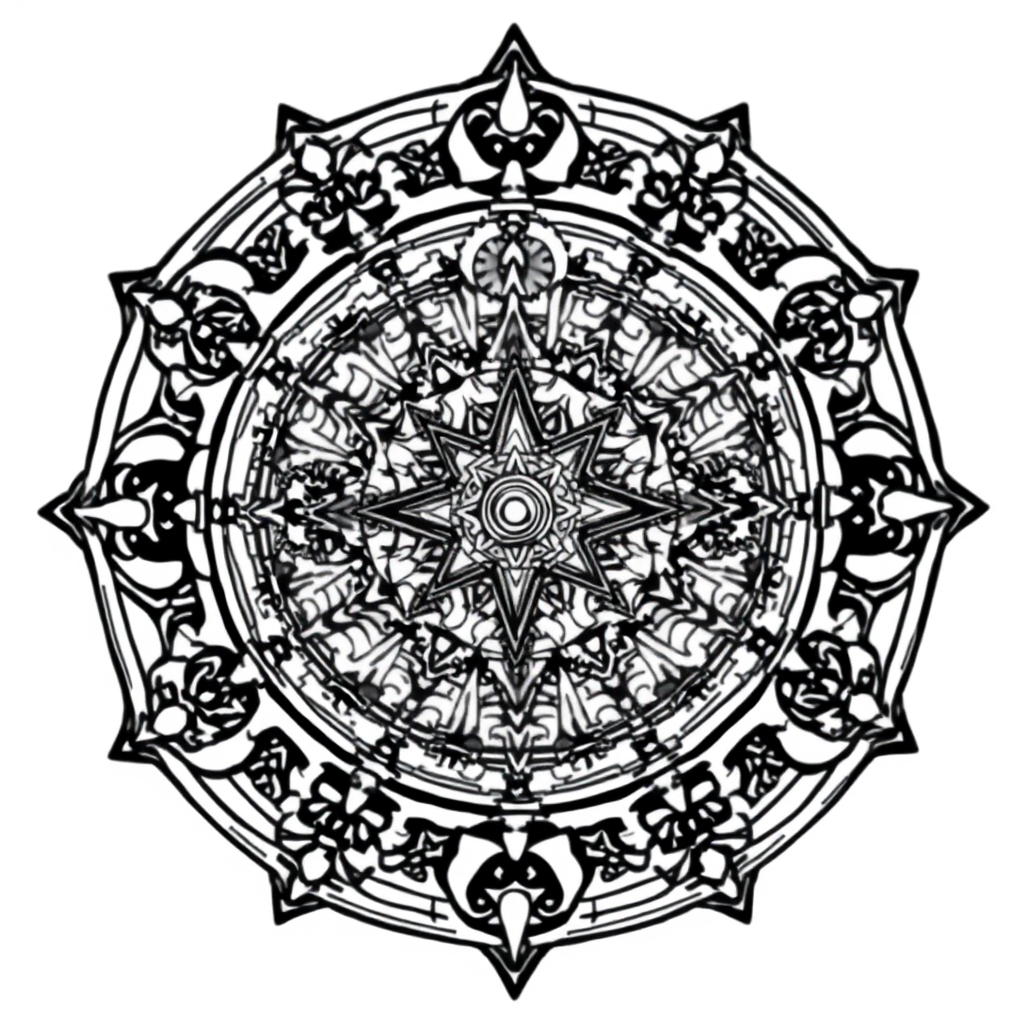 Galactic Gearbox Mandalas - printable coloring page