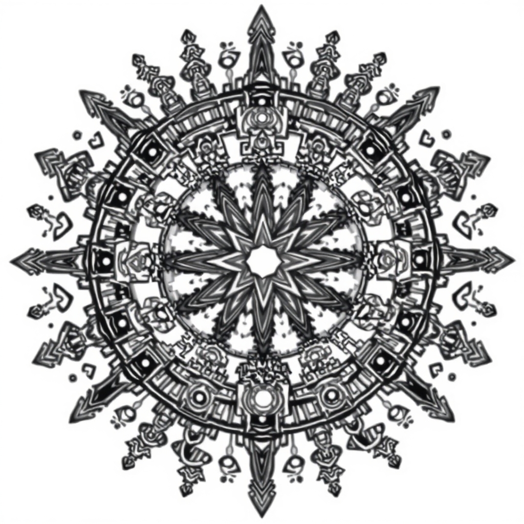 Mechanical Mandala Metropolis - coloring page preview