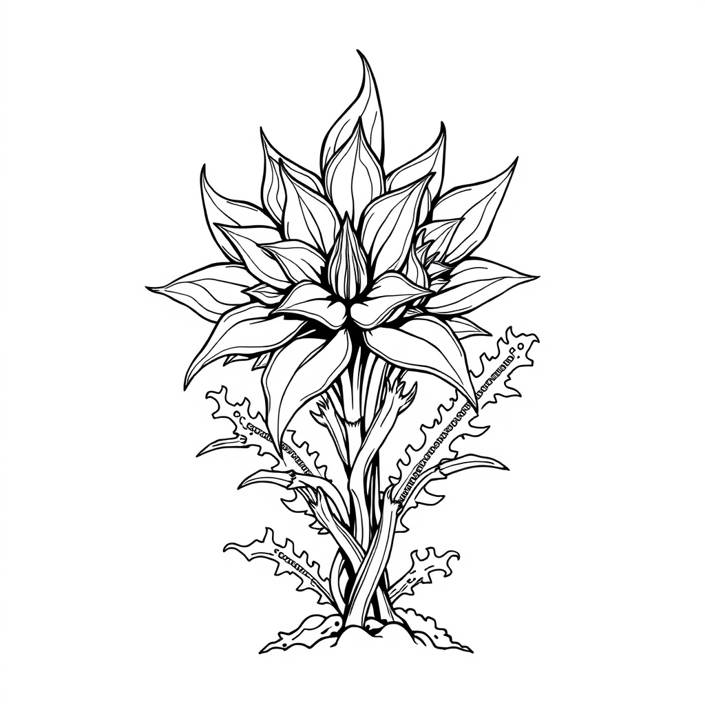 Metal Flower Mayhem - coloring page preview