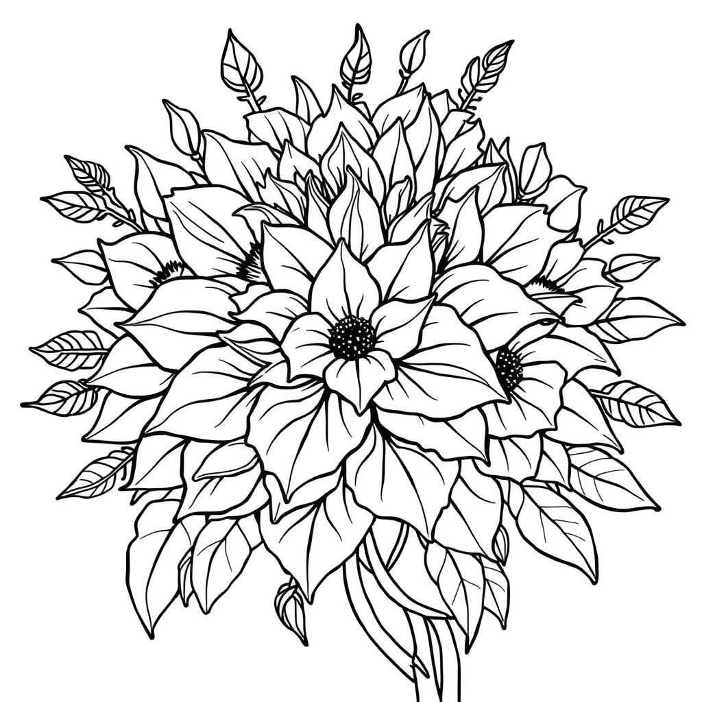 Riotous Bloom - coloring page preview
