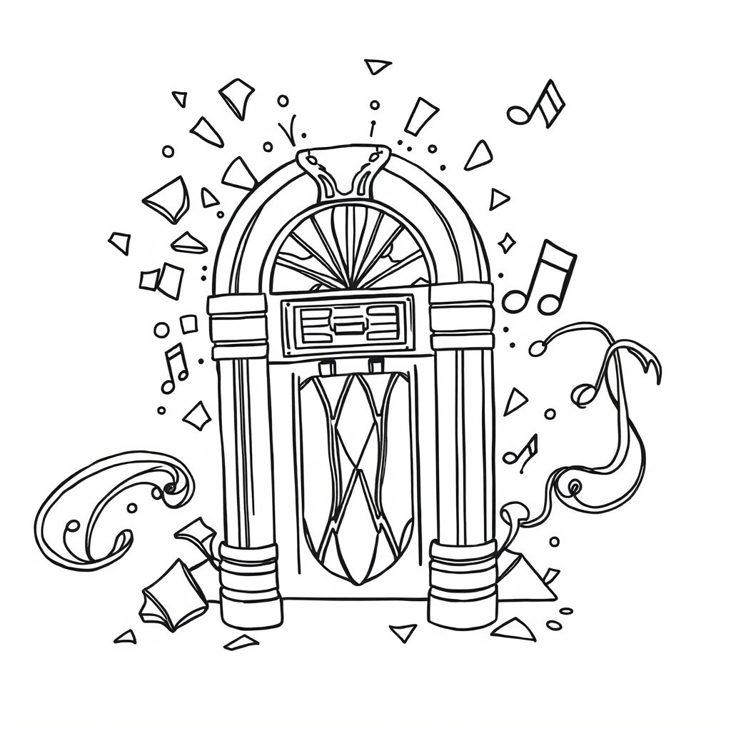 Shattered Melody Box - coloring page preview