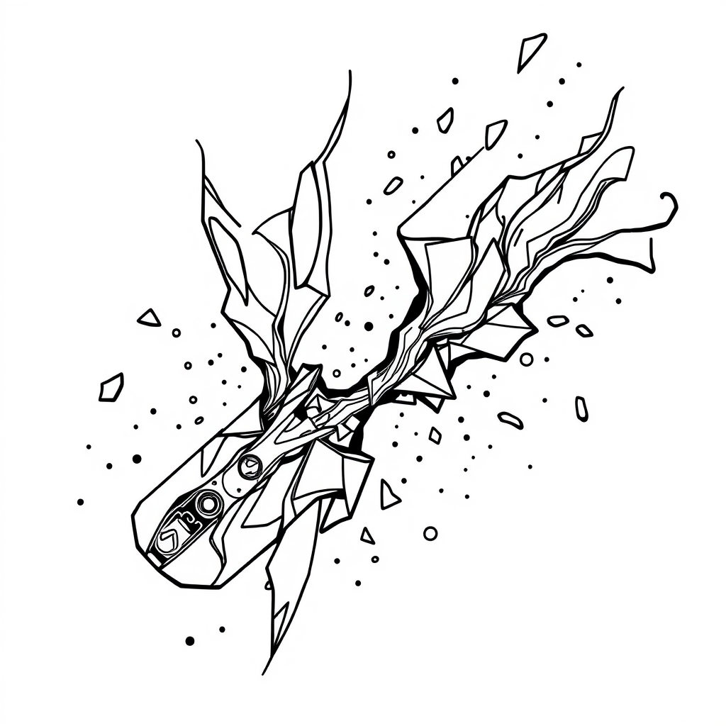 Shattered Rhythm - coloring page preview