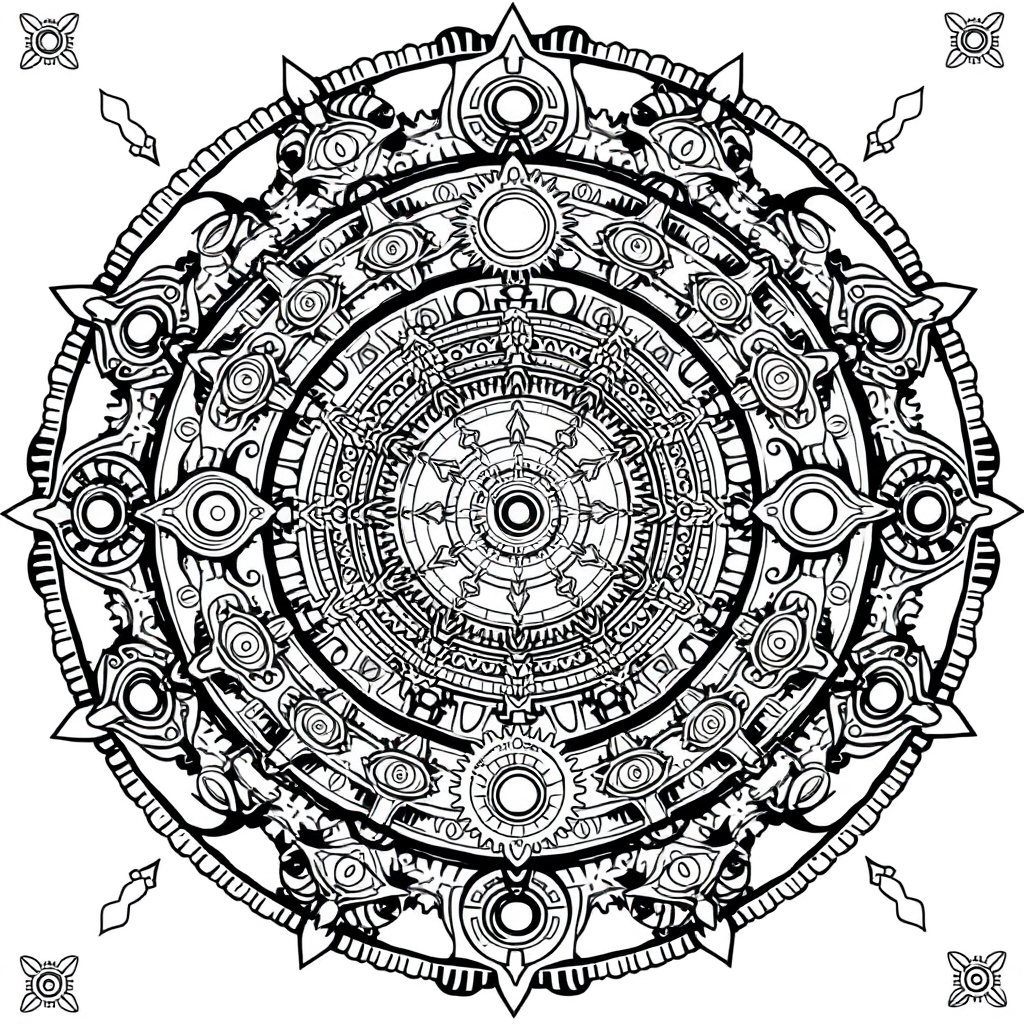 Steampunk Celestial Odyssey - coloring page preview