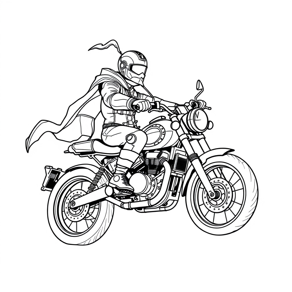Steampunk Storm Rider - coloring page preview