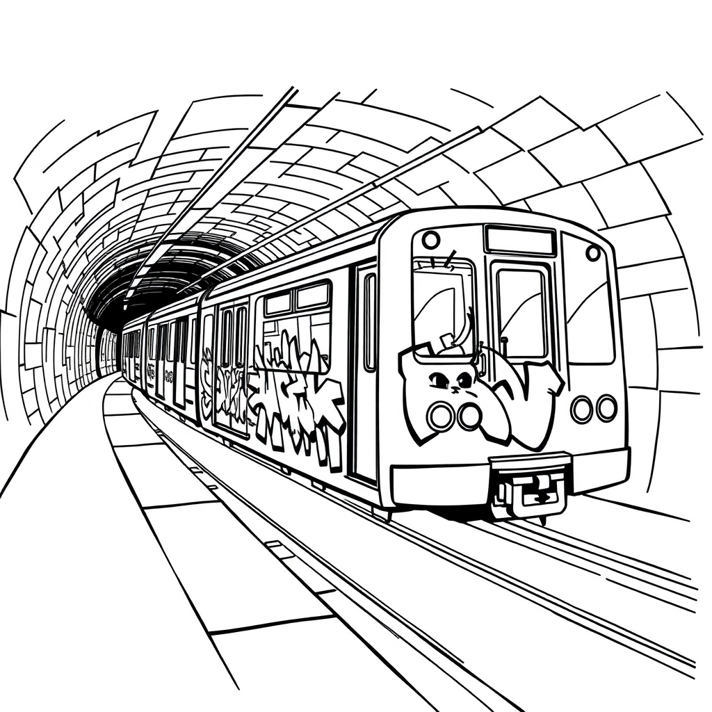 Subway Train Blitz - coloring page preview