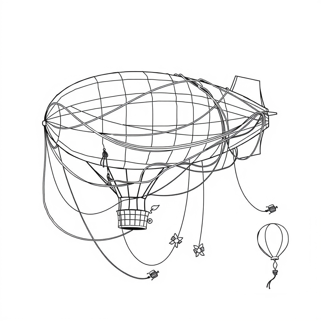Tangled Zeppelin - coloring page preview
