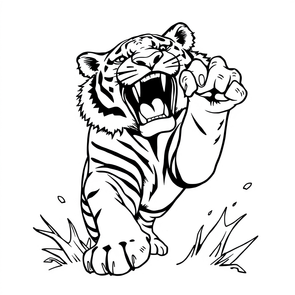 Tiger Breakout - coloring page preview