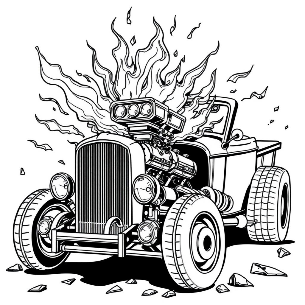 Turbo Charged Explosion - printable coloring page