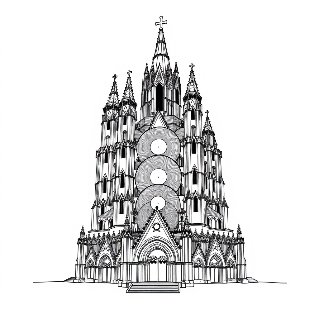 Vinyl Cathedral - coloring page preview
