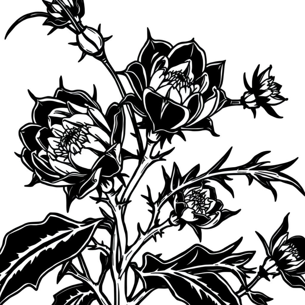 Wild Bloom Chaos - coloring page preview