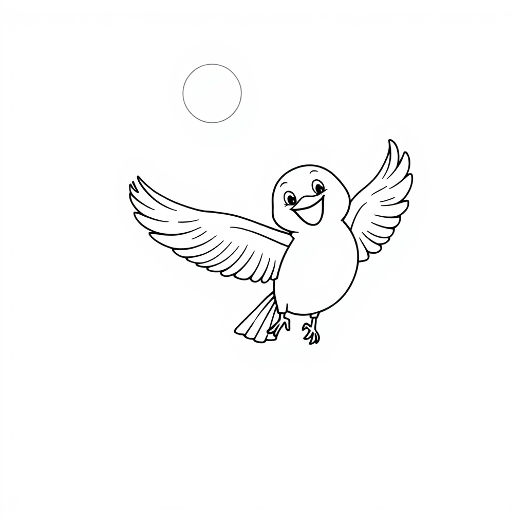 Big Happy Bird coloring page