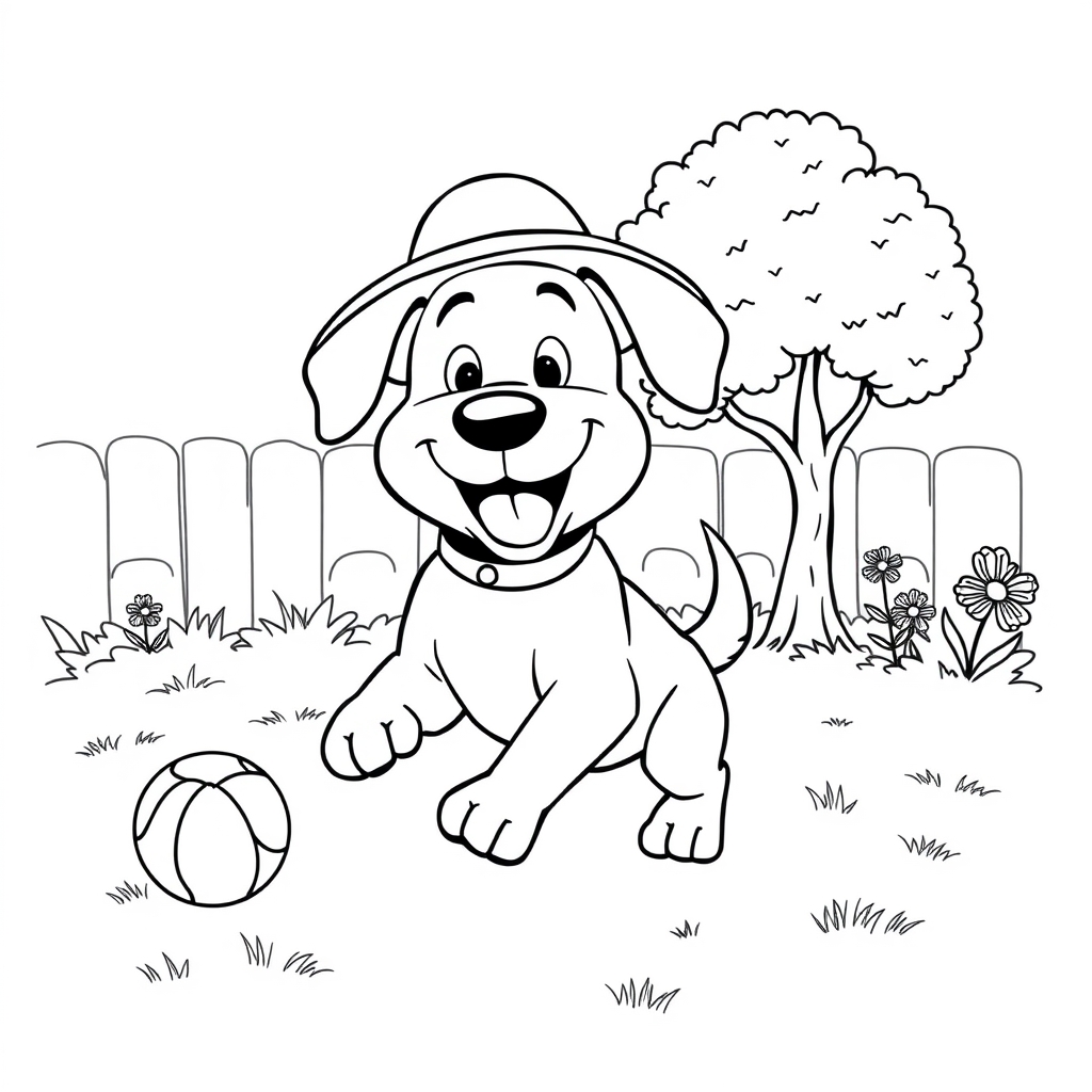 Big Happy Dog coloring page