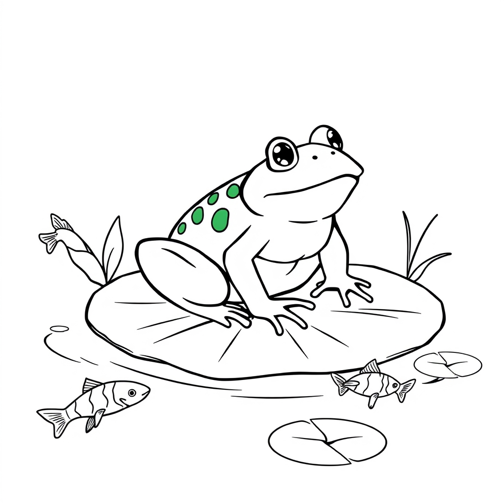 Big Happy Frog coloring page