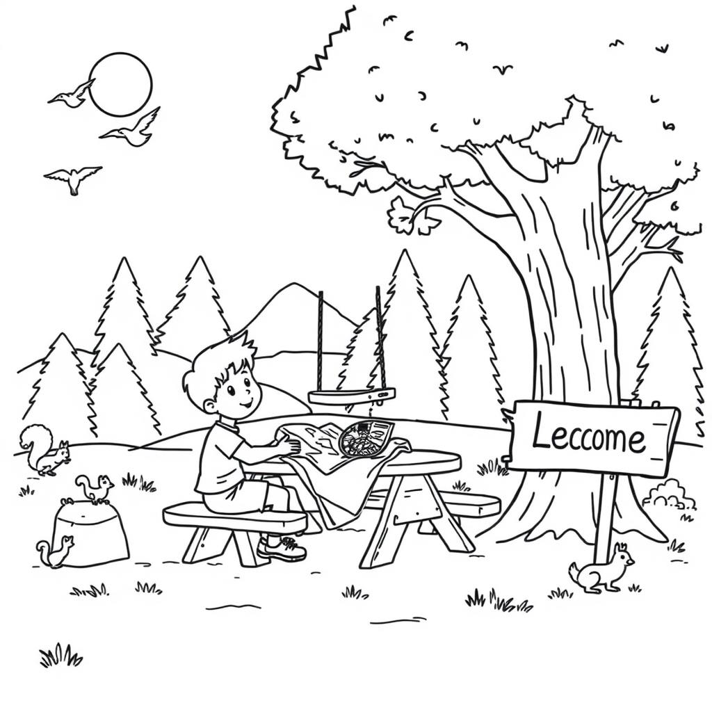 Camping Adventure coloring page