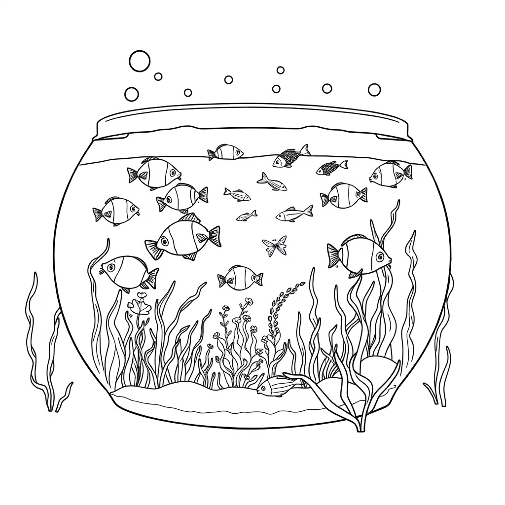 Fish At The Aquarium coloring page