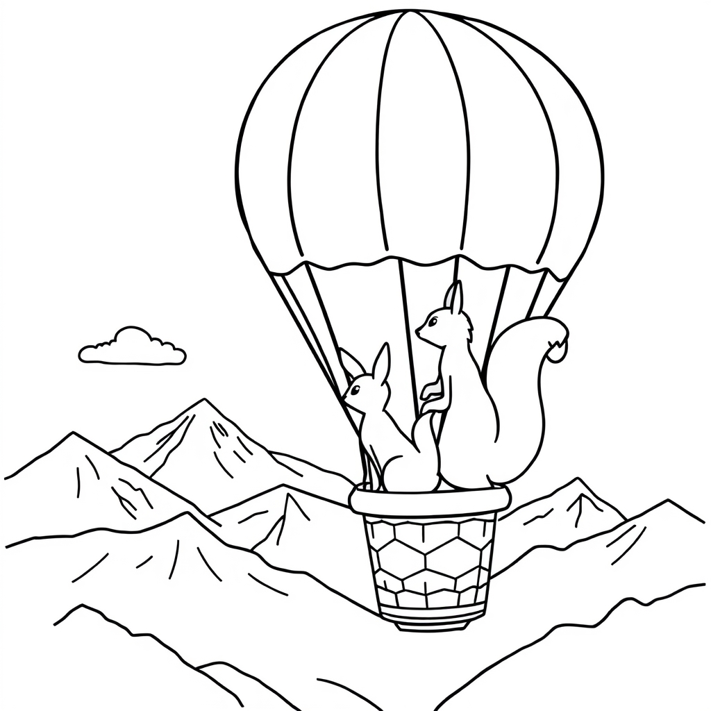 Fox and Rabbit's Big Adventure coloring page