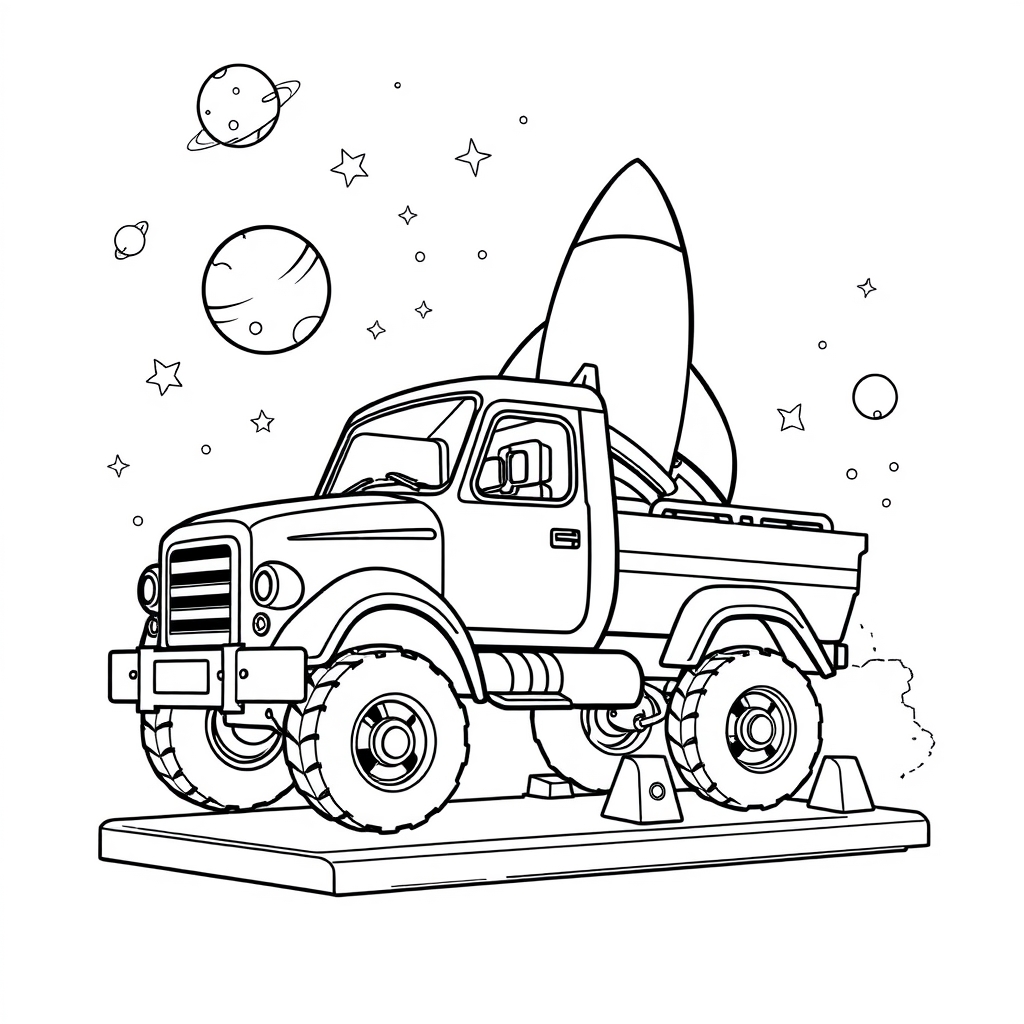 Galactic Space Truck coloring page