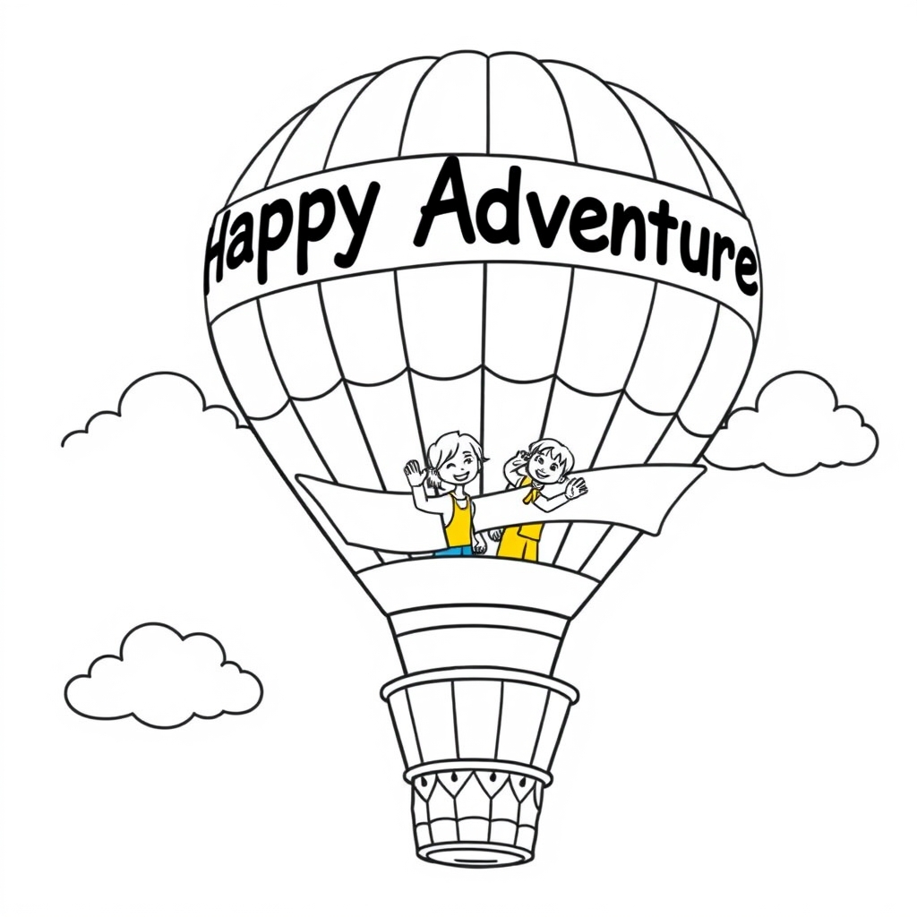 Hot Air Balloon Adventure coloring page
