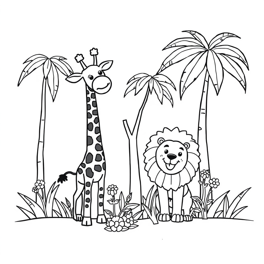 Jungle Safari Adventure coloring page