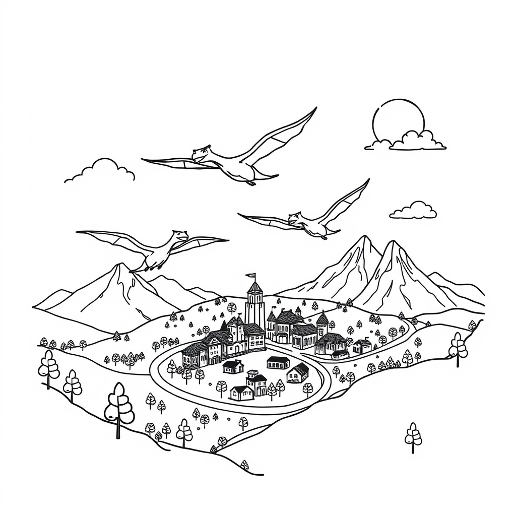 Lost City of the Pterodactyls coloring page