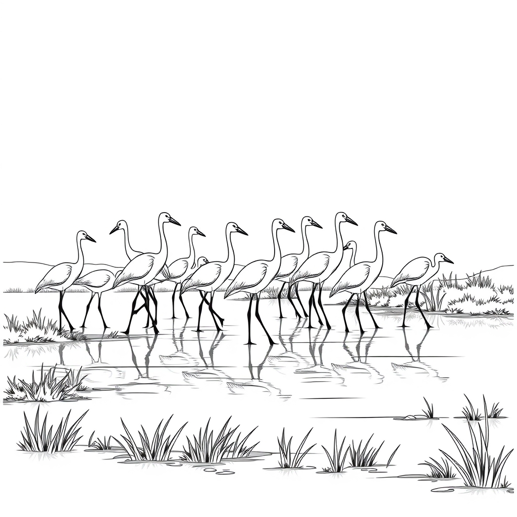 Dusk Crane Gathering