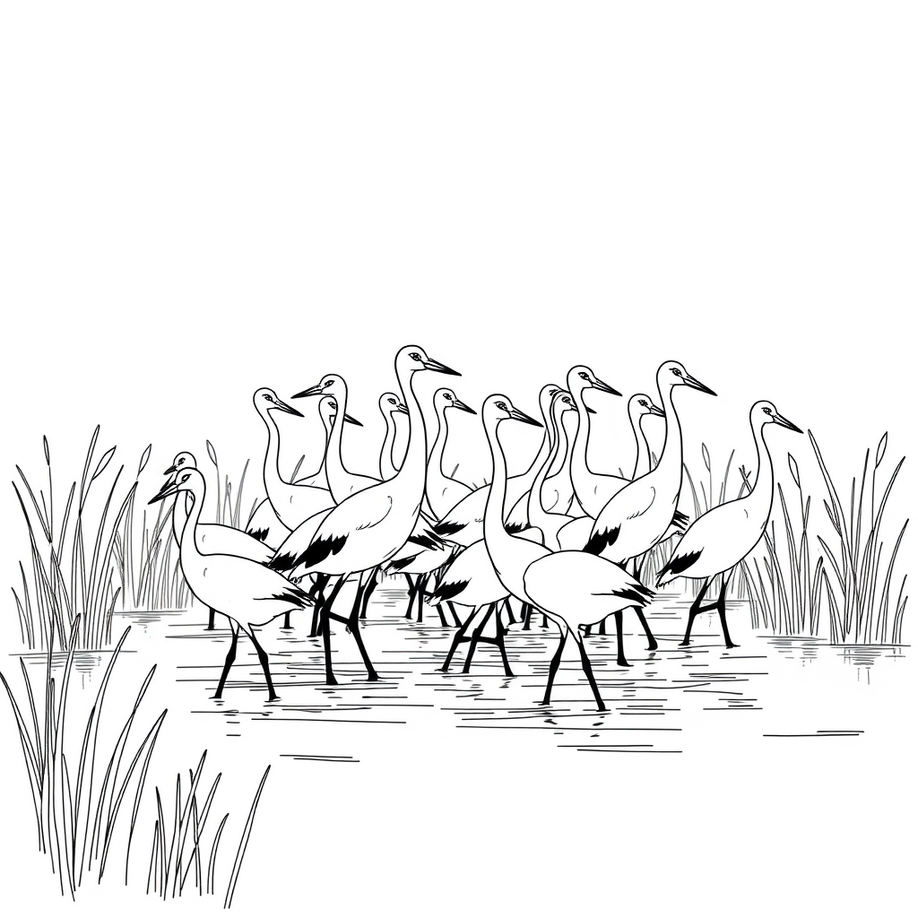 Dusk Crane Gathering