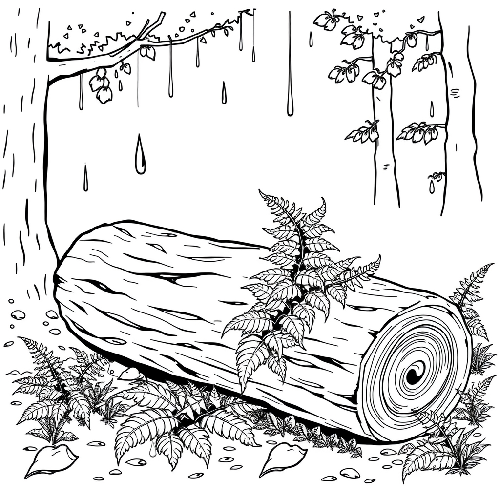 Ferns On Log