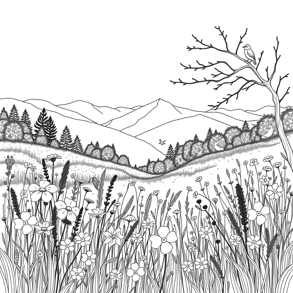 Gentle Morning Mountain Meadow