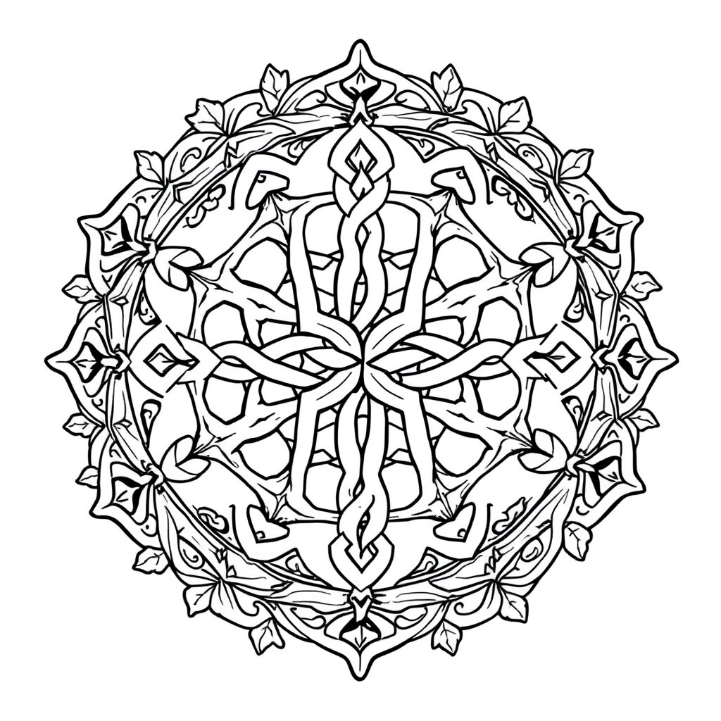 Intricate Celtic Knot Mandala