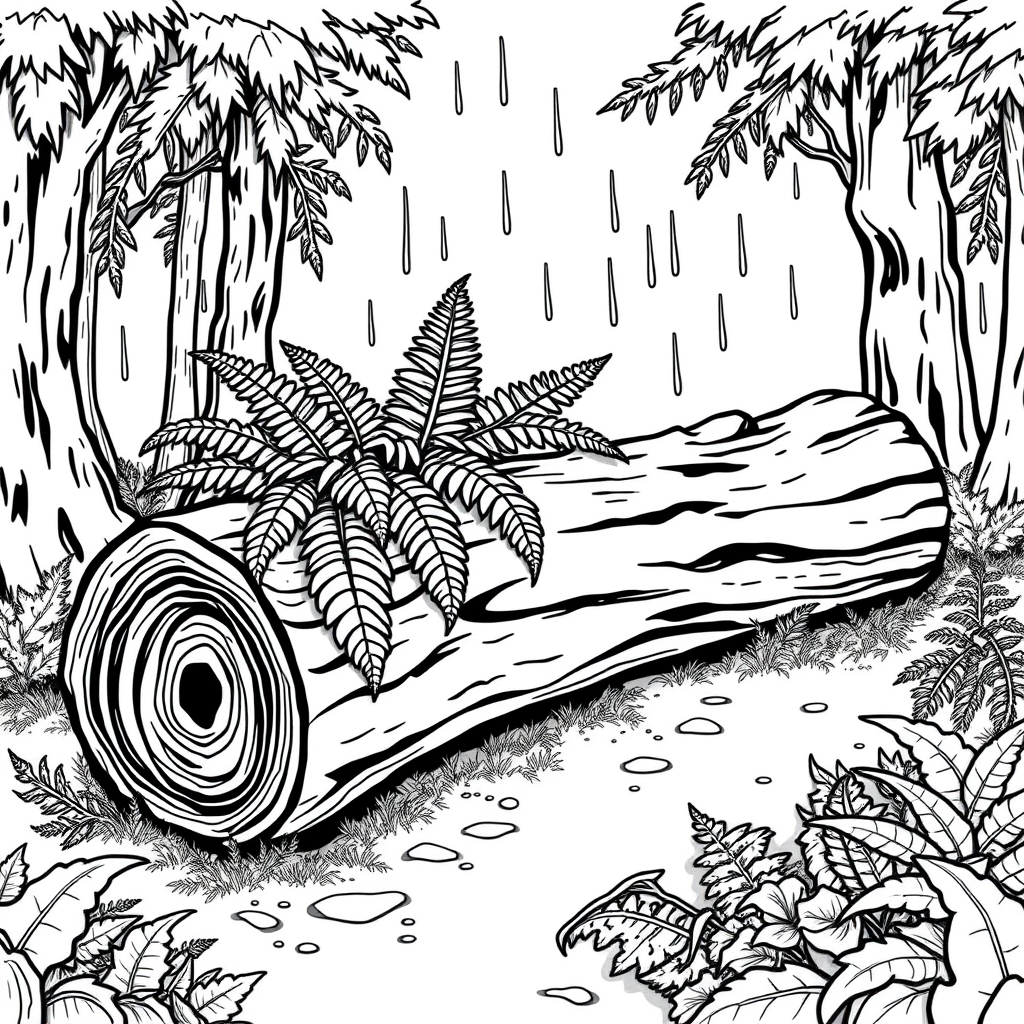 Rainy Forest Log