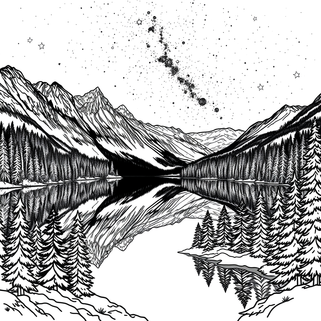 Starlit Mountain Lake