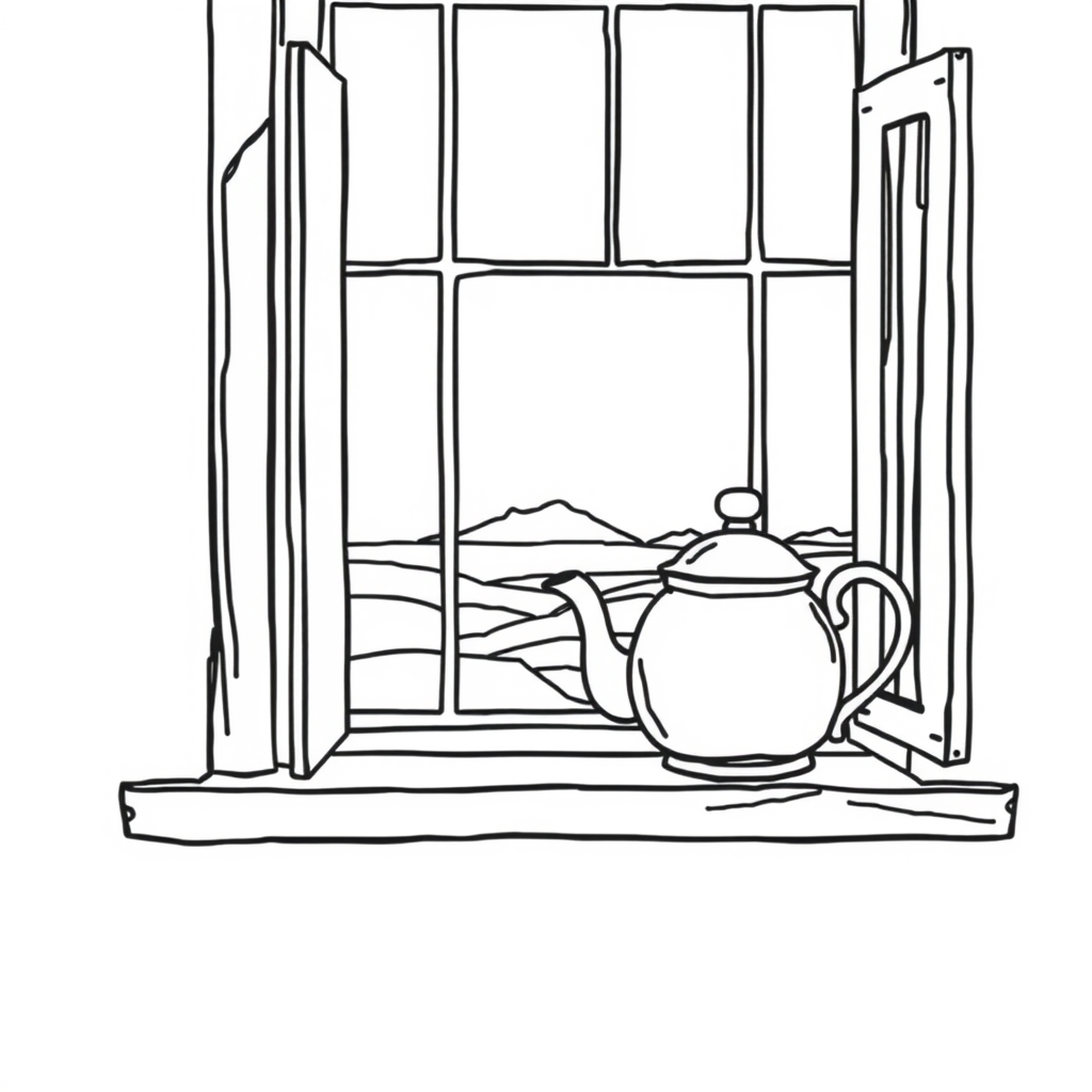 Teapot On Windowsill